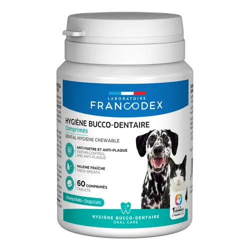 Pour profiter dehors:Dentifrice à croquer pour chien Francodex - 60 comprimés