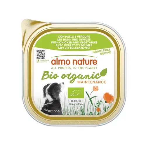 Pour vos projets:Pâtée pour chien biologique BIO ORGANIC au poulet et légumes Almo Nature - 300 g