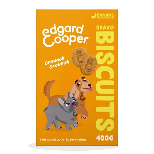 Espace vert facile：Friandises pour chien adulte à la banane biscuits Edgard & Cooper - 400 g