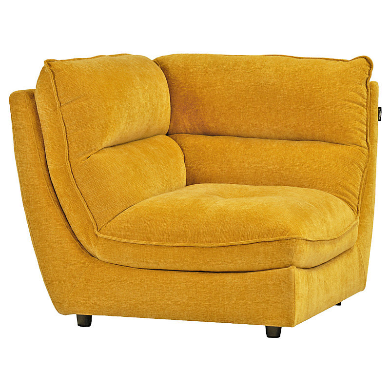 Angle pour canapé modulable en tissu doux jaune et passepoil – CHARLES
