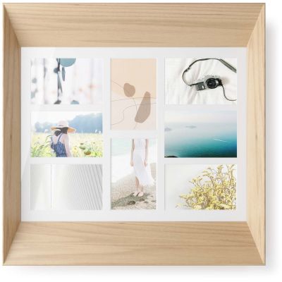 Cadre photos mural 8 photos 10 x 15 cm Lookout (Bois naturel)