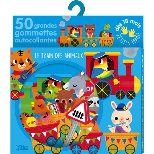 Pour vos espaces verts:Gommettes pour les petites mains - le train des animaux éditions Lito x 50