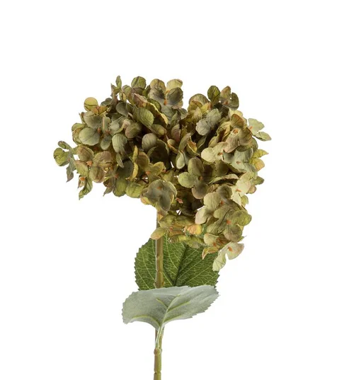 Qualité extérieur:Fleur artificielle en papier hortensia coloris vert - H 65 cm