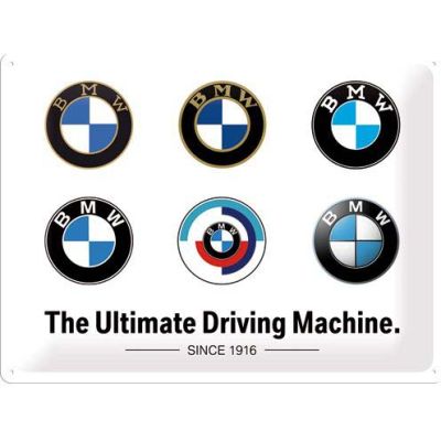 Plaque décorative en métal en relief 40 x 30 cm (BMW - Logo Evolution)