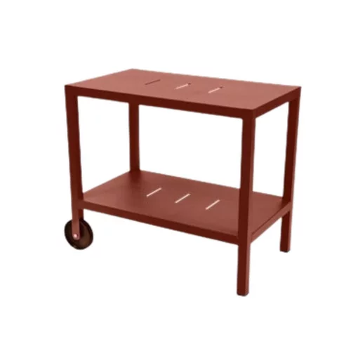 Une touche pratique au jardin:Desserte Quiberon Fermob en acier et aluminium coloris Tilleul