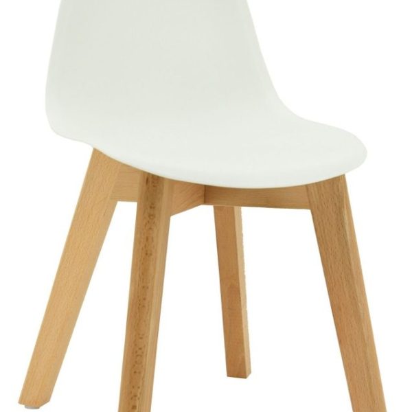 Chaise enfant polypropylène et bois (Blanc)