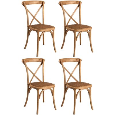 Chaise bistro en orme empilable (Lot de 4)