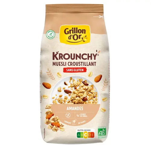 Solution utile：Krounchy aux amandes et avoine sans gluten bio 500 g
