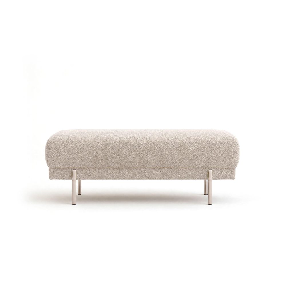 BEST MOBILIER Gabin - pouf en velours texturé