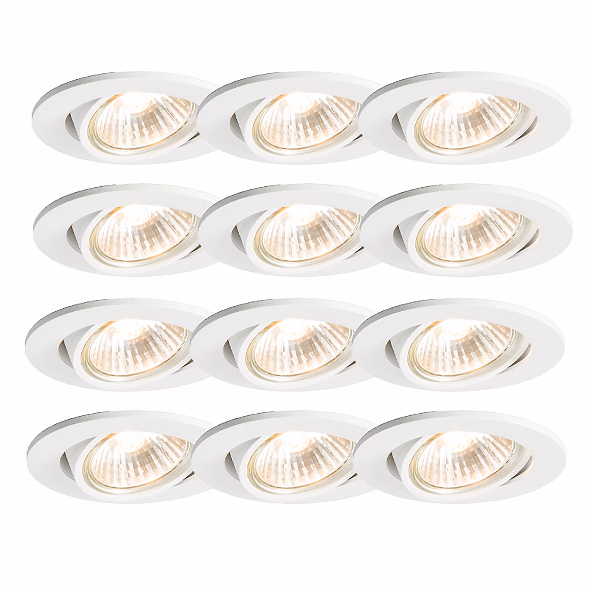 Ensemble de 12 spots encastrés blancs orientables – Cisco