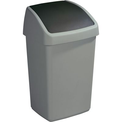 Poubelle grise avec couvercle basculant Delta (25 litres)