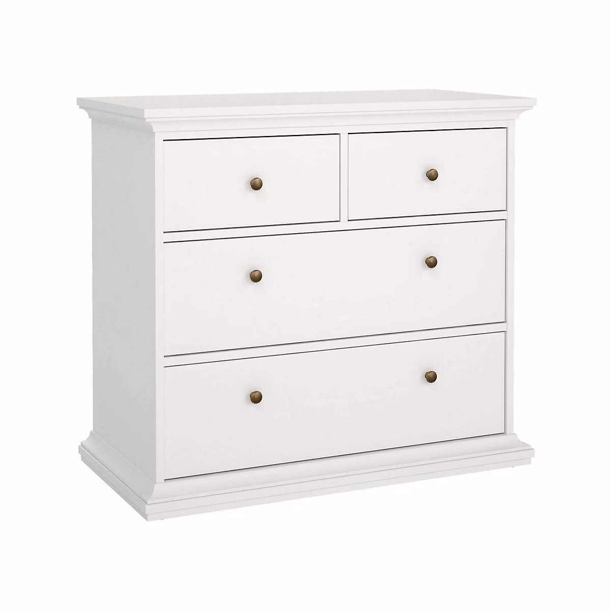 Commode Arika – 4 tiroirs 96 × 49 × 87h cm Blanc