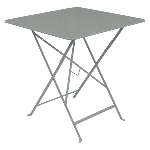 Inspiration jardin：Table pliante carrée en acier coloris gris Lapilli Fermob Bistro - 71 x 71 x 74 cm