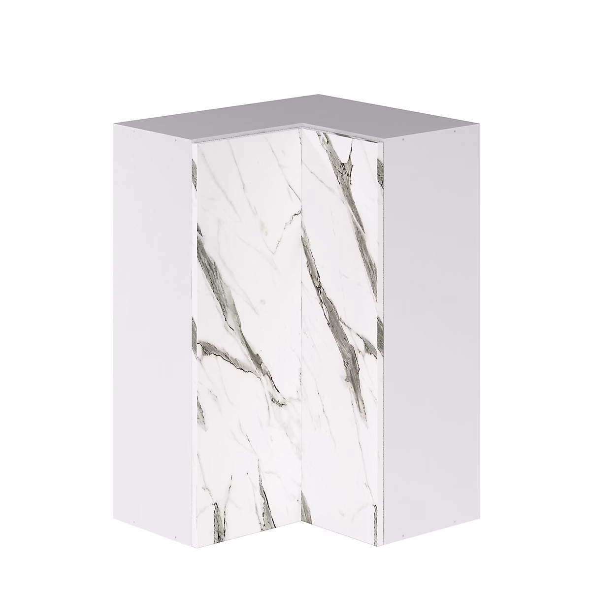 Façade de meuble haut d'angle cuisine Palma effet marbre blanc l.30 cm x H.92 cm – Réf. WALZGFXNT9871864013