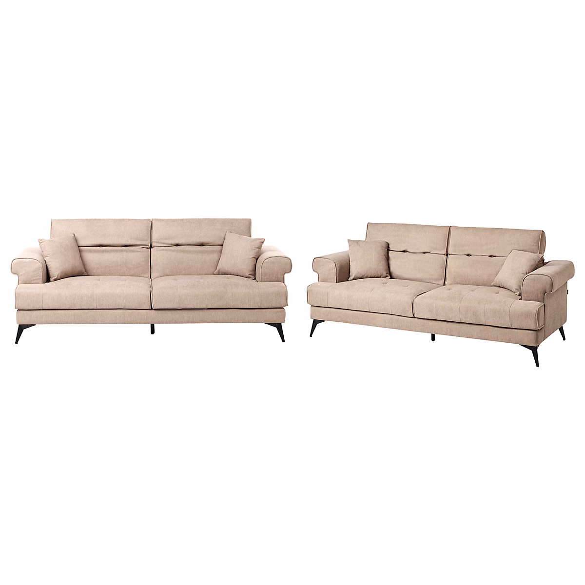 Canapé et fauteuil – Ensemble de salon 5 places SKIVE Tissu Marron clair