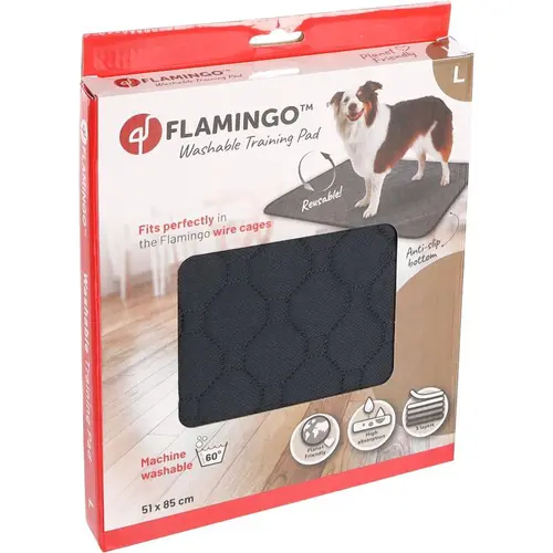 Nature jardin:Tapis d’entrainement anthracite lavable pour chien Flamingo Patsy L - 85 x 51 cm