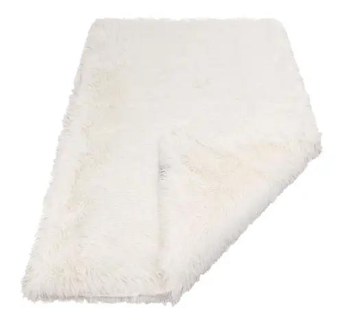 Un choix pratique pour le jardin:Plaid moelleux blanc en fourrure extra doux Wouapy - 100 x 70 cm