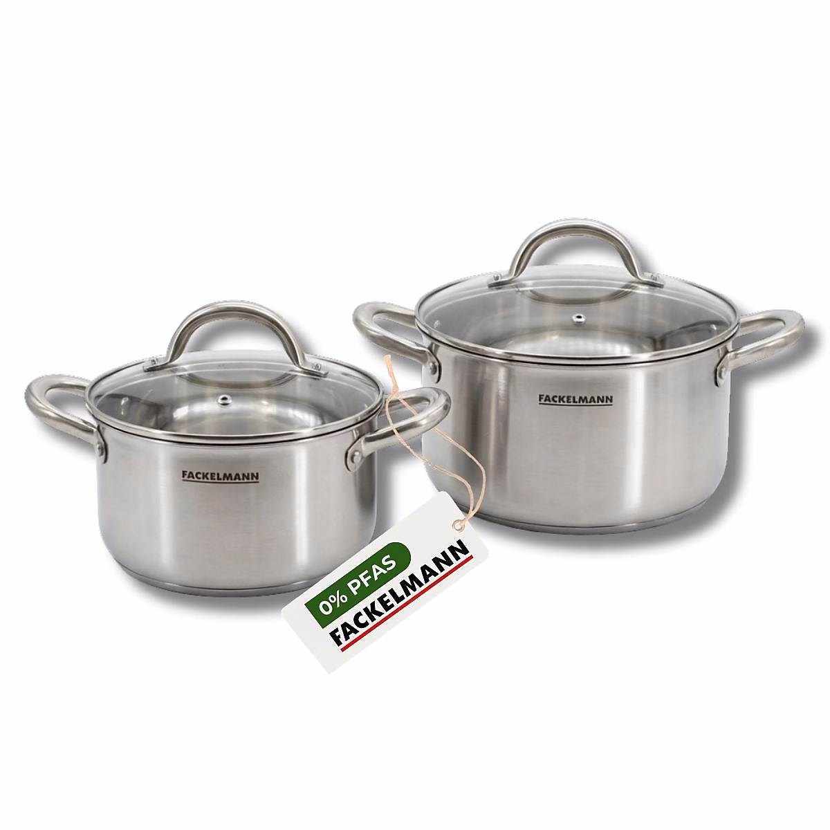 Batterie de cuisine avec 2 faitouts 20/24 cm en inox sans PFAS Fackelmann Vita3 – Réf. MUVDJRVKN7151034297