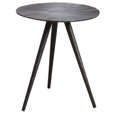 Table ronde métal zinc antique (Diamètre 36cm)