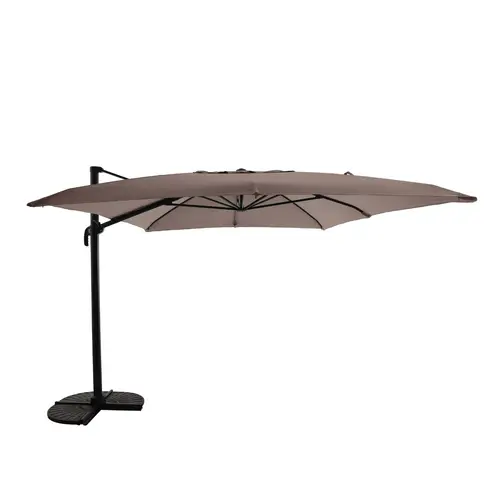 Pour vos envies de jardin:Parasol déporté rectangulaire en aluminium coloris beige - 400 x 300 cm