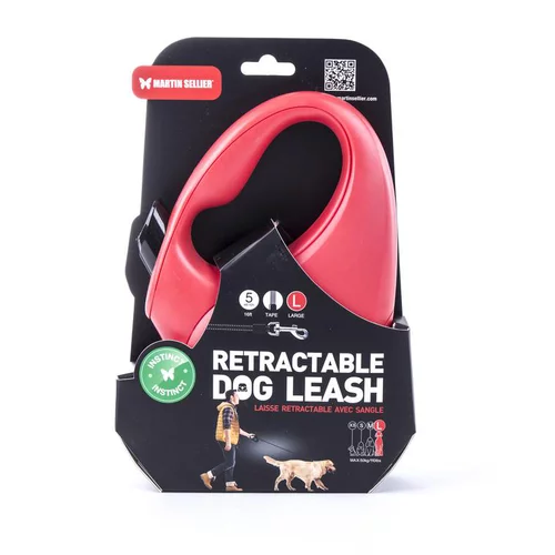 Bien pensé extérieur:Laisse rétractable rouge Instinct Sangle - taille L