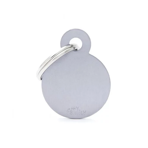 Jardin accessoire:Médaille basic petit cercle pour chien en aluminium gris