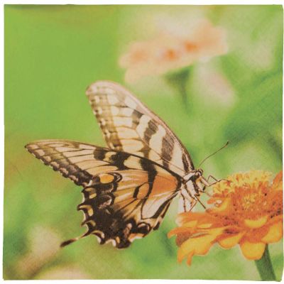 Serviette en papier de soie avec motifs (Lot de 20) (Papillon)