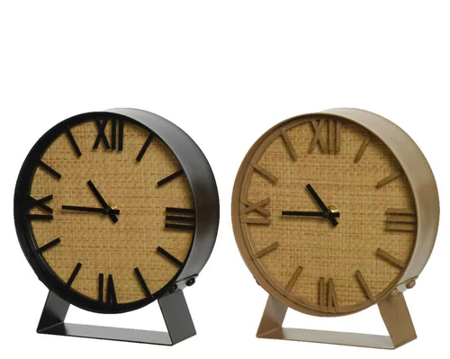 Une solution pour l’extérieur:Horloge à poser coloris marron en métal - Ø 15 cm