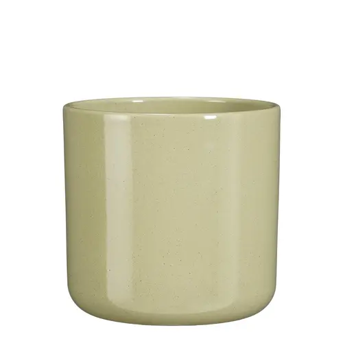 Pour un jardin plus agréable：Pot rond coloris vert en céramique Fedor Mica Decorations - 15 x Ø 17 cm