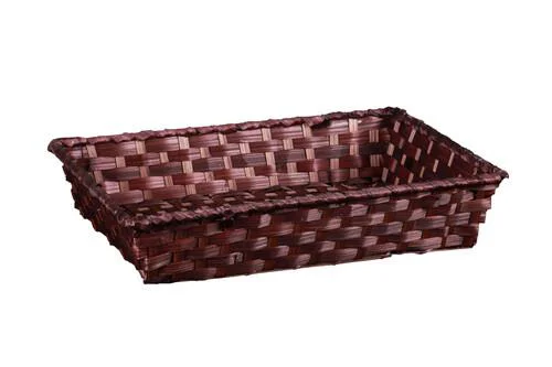 Pour plus de confort au jardin:Corbeille Rihana en bambou chocolat Cav Service - 36 x 26,5 x 7,5 cm