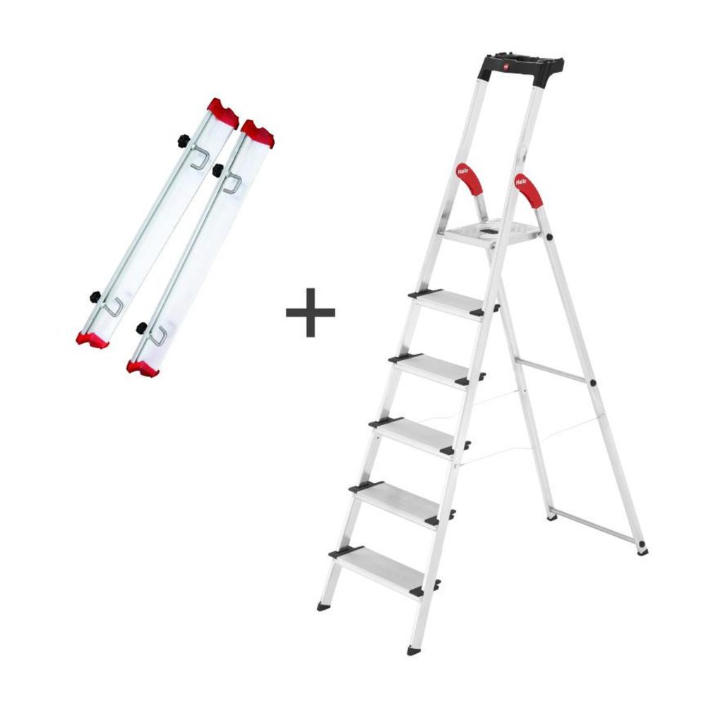 HAILO Rails jardin + escabeau 6 marches extra larges profistep xxl