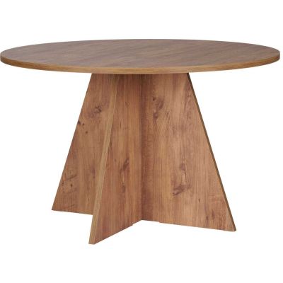 Table à manger ronde en aggloméré Virella (Pin)