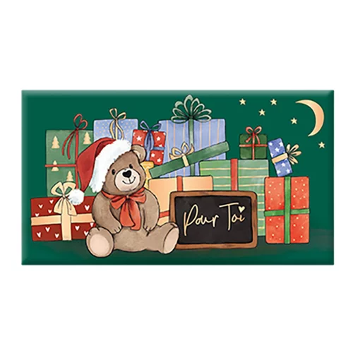 Jardin & solutions:Chocolat au lait bio fin d'année « Ourson et cadeaux » Art Grafik - 40 g