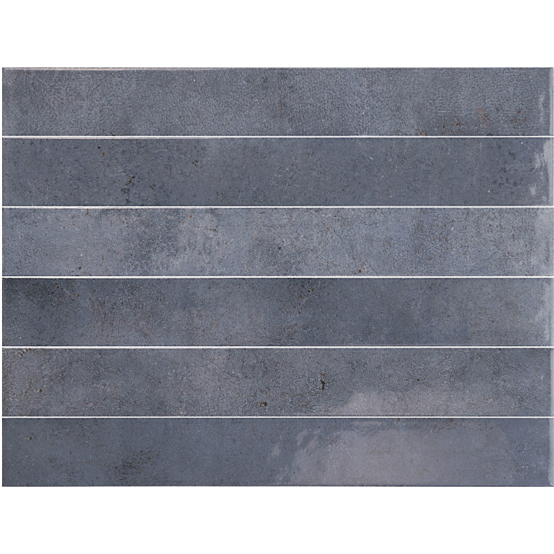 Carrelage mur effet pierre bleu 5 × 40 cm brillant – VERTICALE DEEP ROYAL