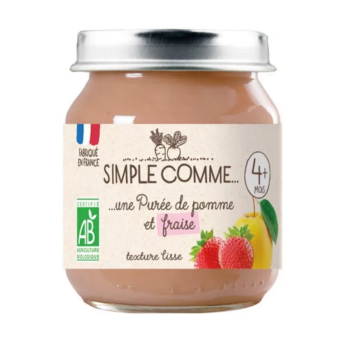 Pour un extérieur plus agréable:Pot pomme fraise bio Simple Comme - 125g