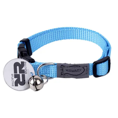Pour personnaliser votre jardin：Collier pour chat en nylon coloris bleu Wouapy Basic Line - Taille unique