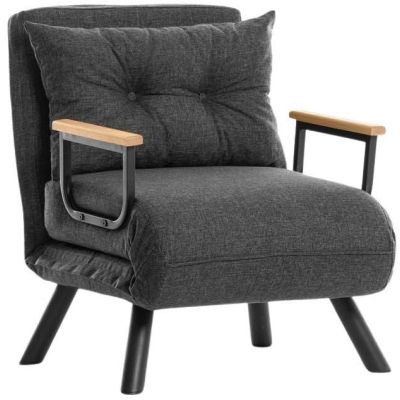 Fauteuil convertible en tissu Sando (Gris foncé)