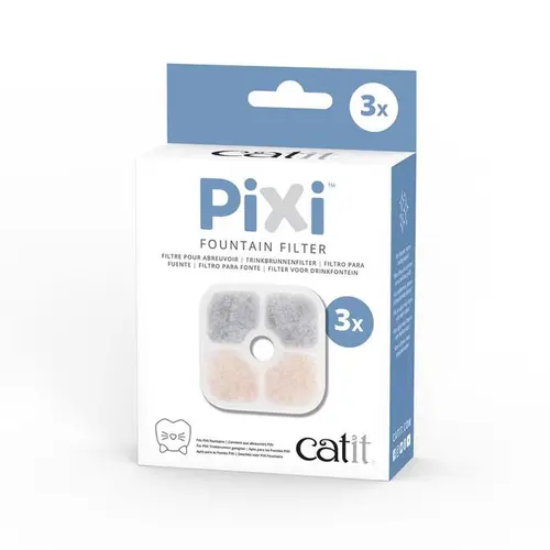 Pour vos besoins au jardin:Lot de 3 filtres coloris blanc pour la fontaine à eau pour chat Pixi Catit