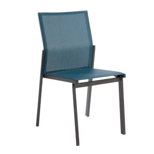 Pour votre espace vert：Chaise en aluminium graphite et textylène Abelia - 48 x 54 x 87 cm