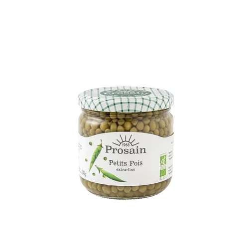 Mieux au jardin:Petits pois extra fins bio en bocal de 345 g