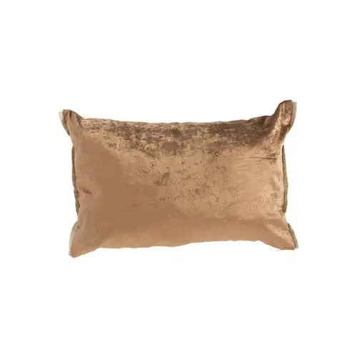 Le choix pour l’extérieur:Coussin en coton velours marron uni - 60 x 40 cm