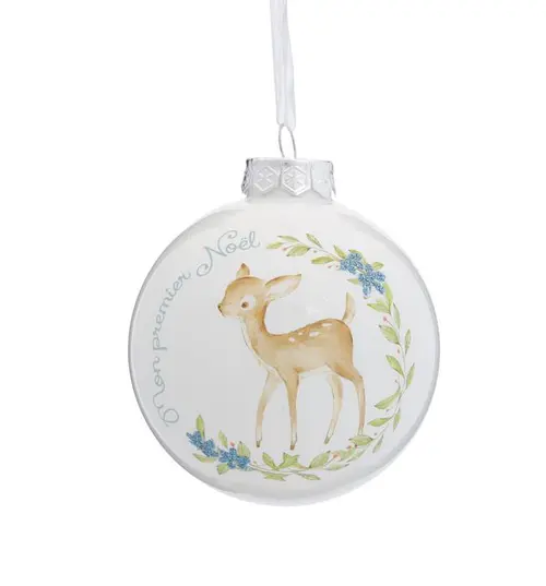 Jardin utile：Suspension boule coloris bleu en verre - Ø 8 cm