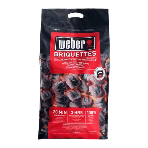 Équipement jardin:Briquettes de charbon de bois Weber - 8 kg