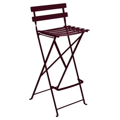 Style nature：Tabouret haut Bistro coloris noir en acier Fermob - 42 x 31 x 74 cm