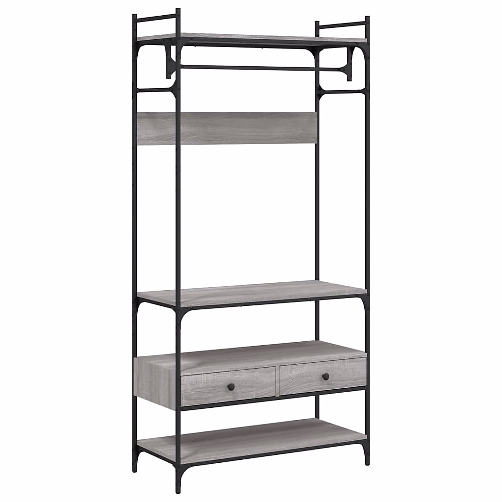 Armoire à tiroirs sonoma gris 89 × 39 × 184 – 5 cm bois d'ingénierie vidaXL