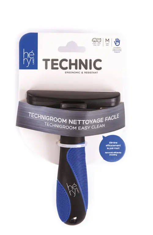 Jardin et plaisir:Brosse pour chien coloris multicolore Technigroom nettoyage facile Héry - Taille M