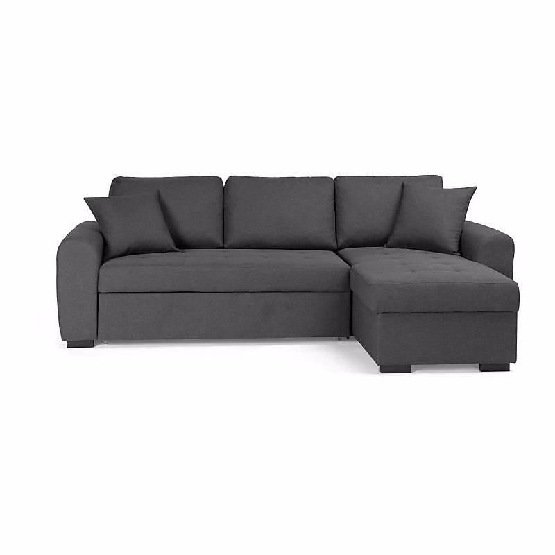 Canape dangle convertible reversible 4 places – Tissu gris, Contemporain, L 244 x P 151 x H 90, HAMILTON