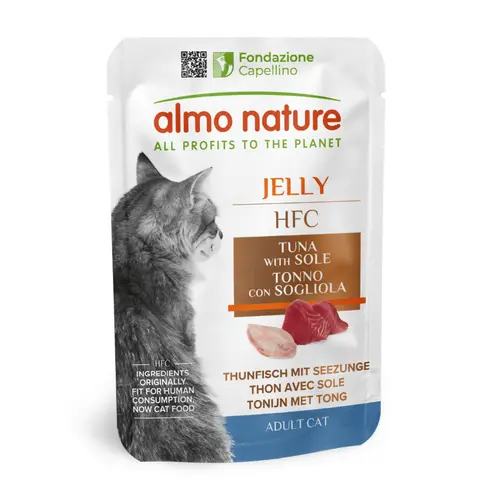 Pour créer votre espace extérieur:Pâtée pour chat HFC Jelly au thon et sole Almo Nature - 55 g