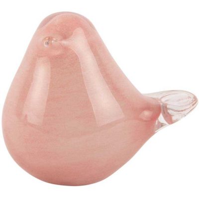 Statue en verre Fat Bird 9 x 6 x 8 cm (Rose pâle)