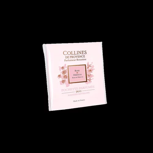 Pour profiter pleinement du jardin:Pochette parfumée senteur rose hibiscus Collines de Provence - 6 g